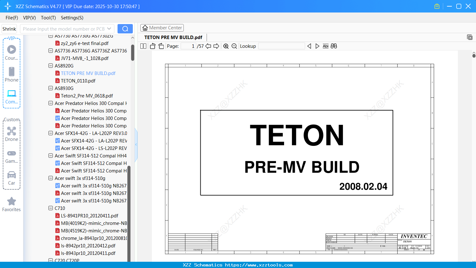 Laptop ACER TETON PRE MV BUILD